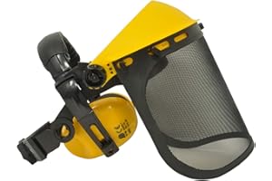 ‎VIWANDA Viwanda Gesichts- und Gehörschutzkombination (großes 40x20cm Maschenvisier), CE EN1731