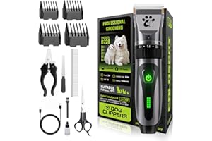COLDSPOT Dog Clippers Cordless, Professional Pet Clippers, 2-Speed Low Noise Dog Grooming Kit, Pet Trimmer for Small Large Thick Hair Dogs Cats