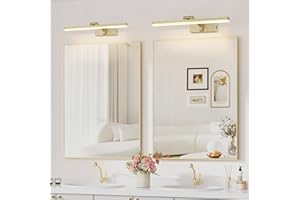 MantoLite LED Bathroom Vanity Wall Light Fixture, Dimmable 10W 41CM Cabinet Picture Lights,Ajustable Gold Indoor Lighting Wall Sconce Hotel Bedside 3000K/4500K/6000K Reading Lamp Display Lamps