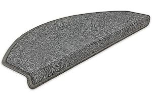 ‎KETTELSERVICE-METZKER Kettelservice-Metzker Stufenmatten Treppen-Teppich Rambo 15er SparSet 17 Farben (-A-Dunkelgrau-)