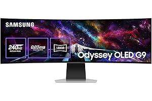 Samsung LS49CG954SUXEN - Monitor Odyssey OLED G9 G95SC de 49", con Neo Quantum Processor Pro, Tecnología OLED, 240Hz y 0,03 ms Tiempo de Respuesta, Smart TV, Gaming Hub, Freesync Premium Pro, Plata