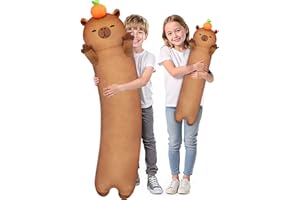 Mewaii Capybara Peluche Longue 5 Tailles, Rembourrage 120% supplémentaire, Coussin corporel géant, en Peluche, Kawaii, Mignon, Grand Coussin corporel, Chat, Cadeau pour Fille, 110 cm