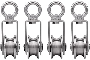 KCNOFNC Poulie avec 2 Roulements, Poulie pour Cable, 34mm Poulie Inox 304