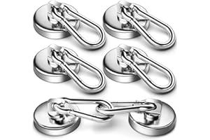 Grtard 3 Stück 50 Pfund starke Magnethaken mit drehbarem Karabinerhaken, Premium-Magnethaken, robuster Magnethake zum Aufhängen, Magnete mit Haken, Kühlschrank-Magnethake
