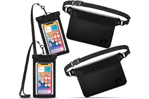 Nordlight Funda Impermeable para teléfono móvil y Bolsa Impermeable en la Cadera - 2 Piezas Cada una | Bolsa para teléfono móvil MAX. 6,7 Pulgadas, con Correa Ajustable