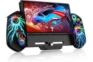 HASACOOL Controller per Nintendo Switch, Controller Switch Modalità portatile con Stick Effetto Hall/Turbo/Supporto da tavolo/Giroscopio a 6 assi per Nintendo Switch/OLED(Fuoco)