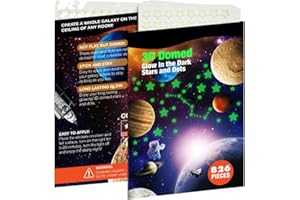 GLOCARNIVAL Realistic Tiny 3D Domed Glow in The Dark Stars, 826pcs Glow Dots and Stars, Adhesive Glow Stars for Kids Bedroom,Luminous Stars Stickers Create a Realistic Starry Sky,Room Decor,Wall Stickers