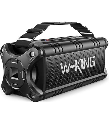 DYNASONIC D93 - Portable Bluetooth speaker IPX7 waterproof. Wireless speaker. Sound player with built-in LED lighting. Micro-SD, USB