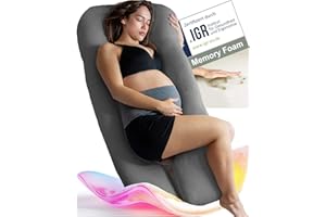 ‎TRAUMREITER Traumreiter Side Sleeper Pillow with Memory Foam, Body Support & Cover, Grey, U-Shape Body Pillow, Pregnancy Pillow for Sleeping, Pregnancy Pillow, Comfort Pillow, Adult (Visco XL)