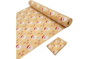 LZRINUE Rotolo di carta da regalo natalizio 43 cm × 20 m, carta da regalo Kraft stampata con stelle verdi, rotolo di carta Kraft riciclabile per confezioni regalo di nozze di compleanno di Natale