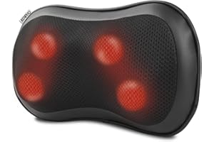 ‎RENPHO RENPHO Shiatsu Massagegerät, Massagekissen mit Wärmefunktion, Weihnachtsgeschenke, Nackenmassagegerät mit 3 Geschwindigkeiten, 4D Nackenmassage mit Tiefknetmassage, Geschenke für Frauen