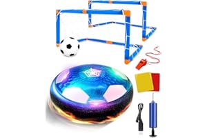 Lulizar Led Hover Football Set, Rechargeable Hover Football Gifts for boys, Foam Bumper Football Goal for Indoor and Outdoor Activity, Kids Football Toys for Christmas, Birthday, Halloween