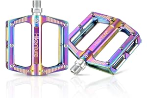 HIKENTURE Pedali per bicicletta, MTB in alluminio CNC, pedali in metallo, per mountain bike, bici da strada, downhill, BMX, trekking con piattaforma grande, pedali per bici da 9/16 pollici