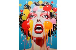 LOMSIOY Kit de peinture diamant pour femme pour adultes - Peinture abstraite - Rond - Strass en cristal - Décoration murale - 30,5 x 40,6 cm