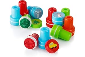 Playmags Moore: Premium 26 Piece Self Inking Nature Stampers, Sellos de Tinta de Naturaleza Brillante Multi Color, artesanía de Bricolaje para niños, Regalos de Fiesta, Sellos de Maestros