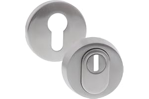 ToniTec®, rosetta per chiavi, in acciaio inossidabile, opaca, con cilindro ZA, coppia di rosette per chiavi