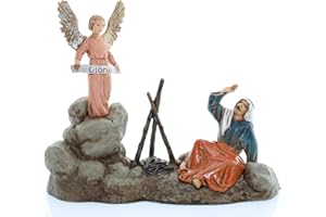 ‎MORANDUZZO Moranduzzo Verkündigung für Krippe 10 cm Maßstab 1:20 - Unzerstörbare Krippenfiguren - Arabischer Stil, Handbemalt, Offizielles Produkt, Hergestellt in Italien, Bildhauer M. Landi