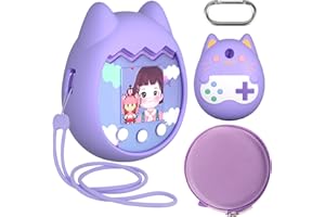 TOPSPEEDER Funda para Tamagotchi Pix, Funda de Silicona y Estuche Rígido Compatible con Tamagotchi Pix, Carcasa Protectora Antideslizante y Maletín de Transporte para Tamagotchi con Correa de Mano