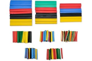 OBYJCA 164PCS Electric Insulation Heat Shrink Sleeving, Heat Shrink Tubing, Wire Repair Kit, Shrink Wrap Tubingfor Fixing and Protecting Components Workshop Hand Tools (Yellow, Blue, Black, Green, Red)