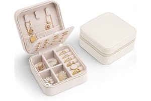 Vlando Schmuckaufbewahrung Schmuckkästchen Klein, Schmuckschatulle für Mädchen, Schmuckbox Damen, Reise Schmuck Etui, Jewelry Organizer Leder, für Ohrringe, Halsketten, Ringe, Geschenk Hochzeit