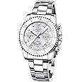 BIDEN Mens Watches Chronograph Stainless Steel Waterproof Date Analog Quartz Watch Business Casual Fashion Wrist Watches for Men