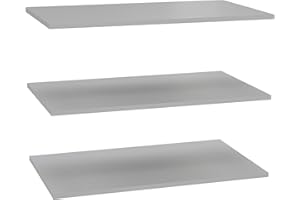 Forte Set di 3 mensole componibili, in legno derivato, grigio, 72,7 x 42 x 1,5 cm