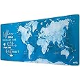 Grupo Erik World Map XXL Mouse Mat - Desk Pad - 31.5 Inch x 13.78 Inch Non-Slip Rubber Base Mouse Pad, Gaming Mouse Pad, Keyboard Mouse Mat - World Map Desk Mat