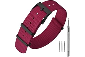 ANNEFIT Cinturino per Orologio in Nylon 18mm 20mm 22mm per Uomo e Donna con Fibbia in Acciaio Inossidabile