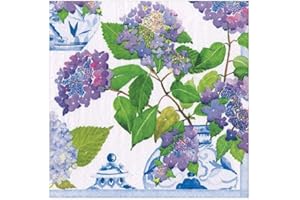 Caspari Tovaglioli di carta con ortensie e porcellana, 20 per confezione