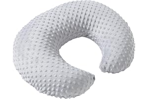 Aullar Pillowcase for Nursing Pillow and Positioner for Breastfeeding and Bottle Feeding, Propping Baby, Tummy Time, Baby Sitting Support, Awake-Time Support, Pillow Cover Only (Grey)