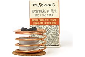 PALOSANTO - Brucia Incenso in Rame Palo Santo - Sublimatore Made in Italy per Accendere e Bruciare Resine ed Oli Essenziali - Include 2 gr di Resina Naturale Palo Santo dal Perù