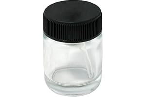 WILTEC Ersatzteil Airbrushpistole Farbbecher Farbbehälter Glas mit Deckel 22 cm³ Variante 1