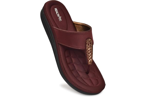 HEALTH FIT EXTRA SOFT Women's Comfortable Memory Foam Doctor Slippers/Flip-Flops Fashionable Casual & Stylish Lightweight & Breathable Outdoor Synthetic Casual Chappals Sandals Ladies & Girls HF23
