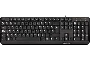 NGS FUNKYV3 Teclado USB con 12 Teclas Multimedia, Cable de 140cm y Función Plug&Play (QWERTY Español)