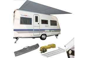 Bo-Camp - Tettoia per roulotte, 460 x 240 cm, Colore: Grigio