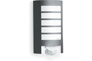 ‎STEINEL Steinel Außenleuchte L 12 S anthrazit, 180° Bewegungsmelder, Dämmerungssensor, Alu-Blende, E27, Max. 60W Wandleuchte, 27.2 x 15.5 x 10.8 cm