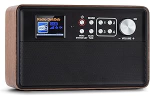 AUNA Nestor - Radio Digitale, DAB+/FM di Facile Uso, Display a Colori TFT da 2,4" con Grandi Caratteri Leggibili, Blocco Tasti Parziale, Potenza: 2 x 3 Watt RMS, Marrone