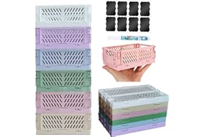 NCRGB 6 Stück Klappkiste Aufbewahrungskorb(15×10×5.8cm) Klein Stapelbar Klappbox Klappkisten Körbe Aufbewahrungskiste Korb Aufbewahrung,Storage Boxes,Klappkorb für Küche Schlafzimmer