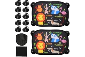 MAIXINNEW 2 Pcs Baby Car Window Sun Shade UV Protection, Cars Side Window Sunshade with Pattern, Internal Car Window Shade with Suction Cup (45x30cm)