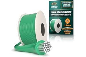 Kanoo® Cable Robot Tondeuse | Fil Robot Tondeuse (Husqvarna Gardena, Worx.) - Cable Peripherique Robot Tondeuse - Câble de Délimitation Tondeuse Robot en Cuivre de Qualité | Ø 2,7 mm - 150m