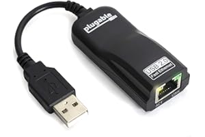 Plugable USB 2.0 to Ethernet Fast 10/100 LAN Wired Network Adapter - Driverless and Compatible with Chromebook, Windows, Linux