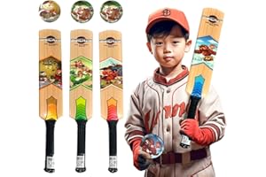KIDOLOOP Kids Children Plastic Cricket Bat with Ball Set | Plastic Cricket Bat and Ball Set | Cricket Set with Bat and Ball | Garden Backyard Beach Park