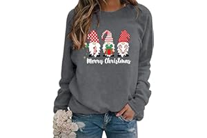 WIEIYM Christmas Sweatshirt Women Xmas Long Sleeve Shirt Santa Claus Funny Jumper Unisex Pullover Causal Crewneck Tops for Women/Men S-XXL