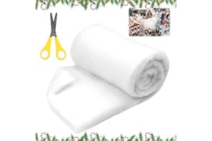 HPBAGGY Weihnachten Schneedecken Set,Künstliche Schneematte,Schneedecke Deko Weihnachten,Schneematte Deko,Schneeteppich Deko,Kunstschnee Matte 150 x 40cm + Schere,für Weihnachtendorf Hintergrund Dekorationen