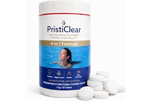 PristiClear Multifunction Chlorine Tablets 1kg – 4 in 1 Formula Chlorine Tablets for Hot Tub & Swimming Pool, Sanitiser for C