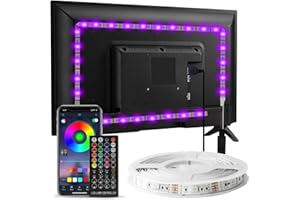 Enteenly Striscia LED TV 3 m, Striscia luminosa Retroilluminazione TV 40-65in, 5050 RGB USB con Telecomando Multicolore FAI DA TE Ritmo Musicale Striscia LED Controllato da APP per HDTV Monitor