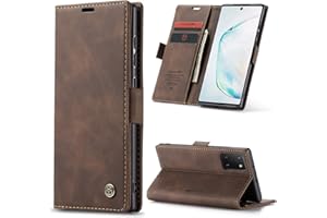 Phernykas Handyhülle für Samsung Galaxy Note 10 Lite Hülle Leder,Magnetische Klapphülle mit kartenfach und Standfunktion Smartphone Schutzhülle Lederhülle Samsung Note 10 Lite Flip Book Case (Kaffee)