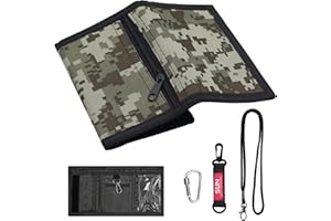 MIPIACE Dreifach Geldbörse für Jungen Portemonnaie Kinder Jungen Faltbare Herren Dreifache Geldtasche Slim Dreifach Geldbörse für Kinder Männer Münztasche Kartenhalter(Tarnung Hellbraun)