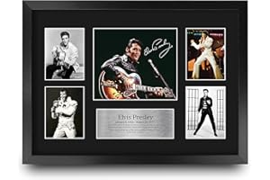 HWC Trading FR A3 Elvis Presley Musician The King Regali Stampati Autografo Firmato Immagine Per Gli Appassionati Di Memorabilia Musicali - A3 Framed