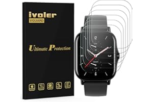 ivoler Pack de 6 Protection écran pour Amazfit GTS 2 / Amazfit GTS 2e, Couverture Complète [Liquide Installation] [Anti-Rayures] [sans Bulles] TPU Film Protecteur